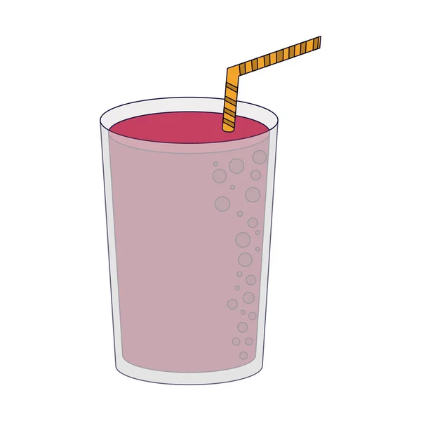 Fruit Juice Smoothie Beker Met Stro Vector Illustratie Grafisch Ontwerp — Stockvector