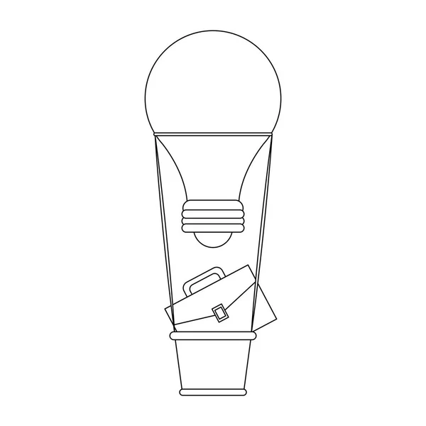 Business Aktentasche Auf Heißluftballon Glühbirne Vektor Illustration Grafik Design — Stockvektor