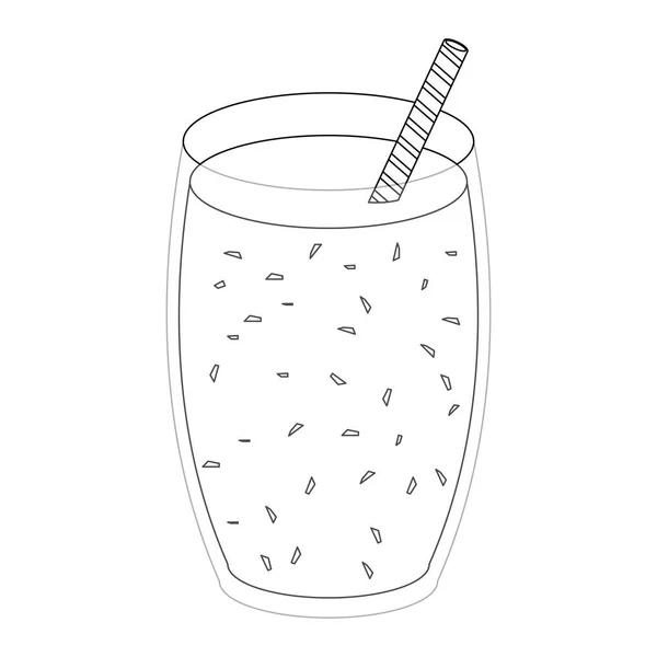 Fruit Juice Smoothie Beker Met Stro Vector Illustratie Grafisch Ontwerp — Stockvector