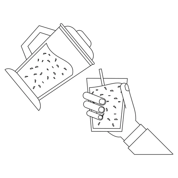 Jugo Frutas Batidora Sirviendo Taza Vector Ilustración Diseño Gráfico — Archivo Imágenes Vectoriales