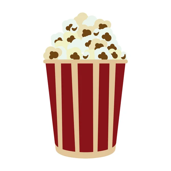 Pop Corn Vectores Cubo Rayado Ilustración Diseño Gráfico — Vector de stock