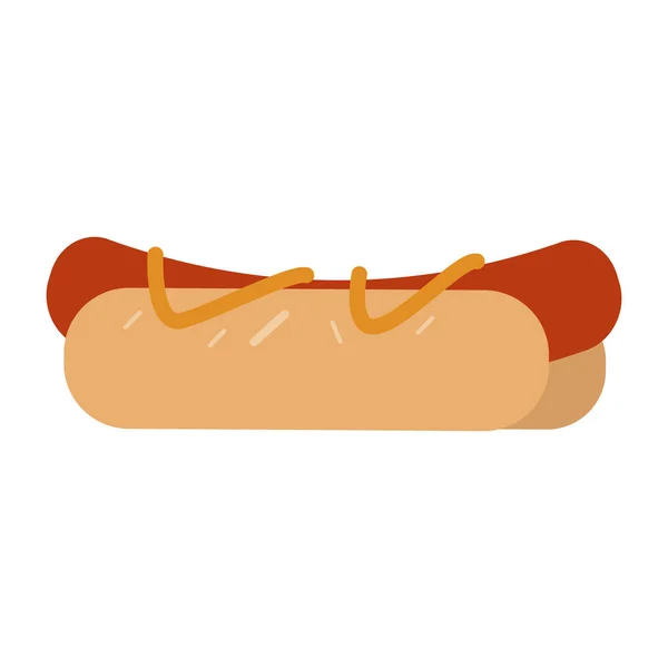 Hot Dog Fast Food Desenho Animado Vetor Ilustração Design Gráfico — Vetor de Stock