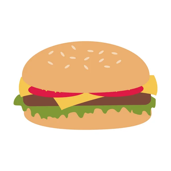 Hamburger Cepat Saji Vektor Terisolasi Gambar Desain Grafis - Stok Vektor