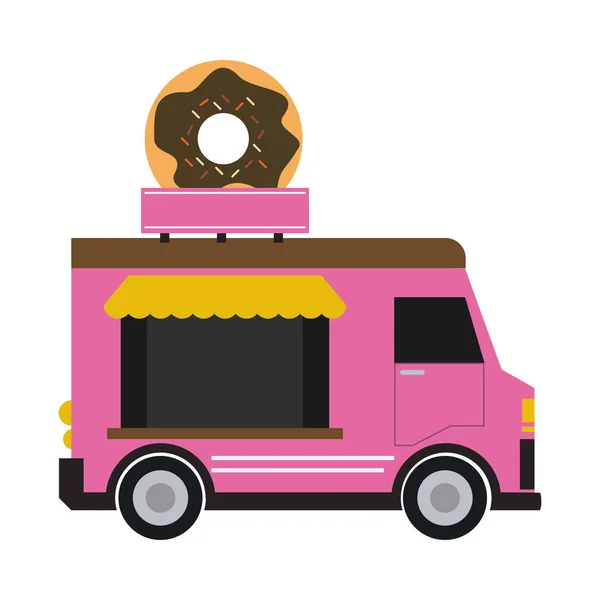 Food Truck Donut Restaurant Vektor Illustration Grafik Design — Stockvektor
