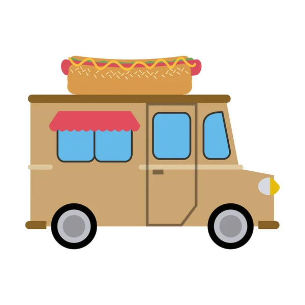 Alimentos Camión Perro Caliente Restaurante Vector Ilustración Diseño Gráfico — Vector de stock