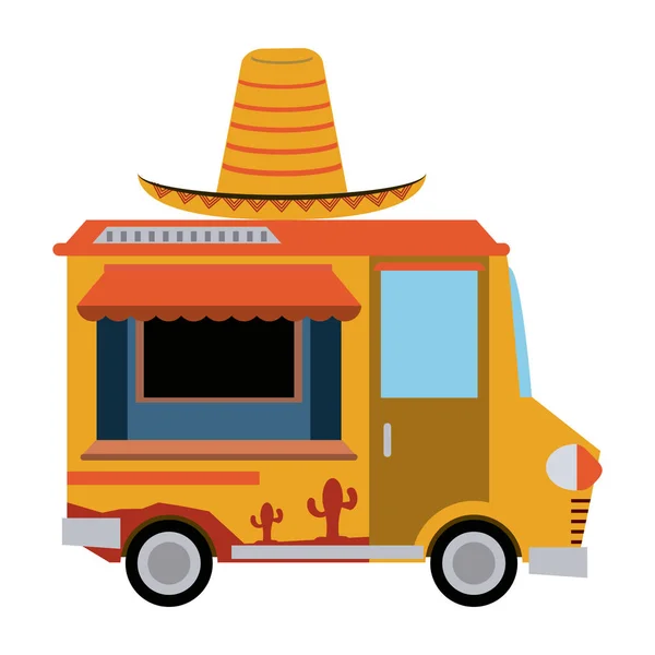 Food Truck Mexikansk Restaurang Vektor Illustration Grafisk Design — Stock vektor