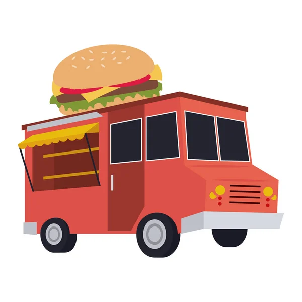 Food Truck Burger Restaurang Vektor Illustration Grafisk Design — Stock vektor