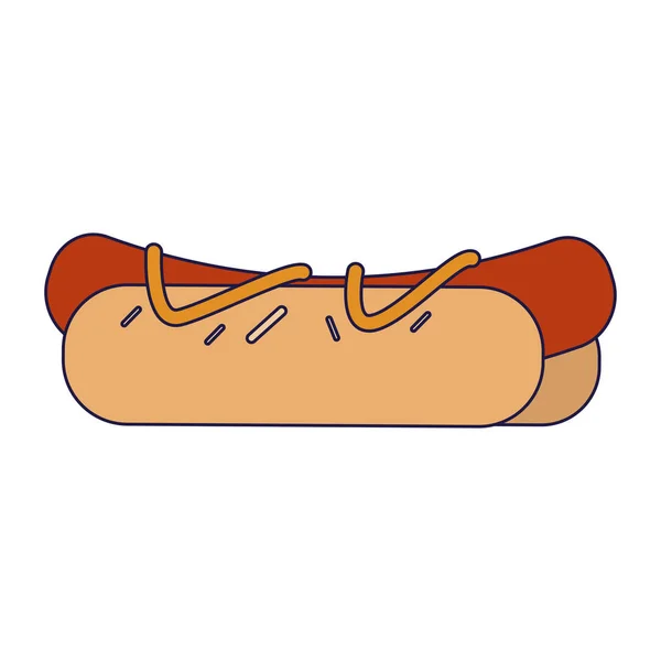 Hot Dog Snabbmat Tecknade Vektor Illustration Grafisk Design — Stock vektor