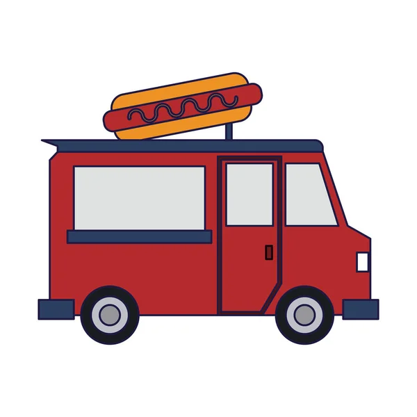 Food Truck Varmkorv Restaurang Vektor Illustration Grafisk Design — Stock vektor