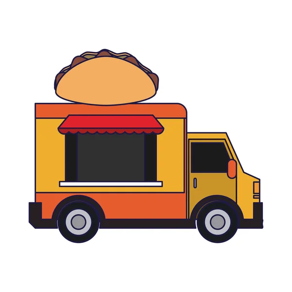 Food Truck Burritos Und Tacos Restaurant Vektor Illustration Grafik Design — Stockvektor