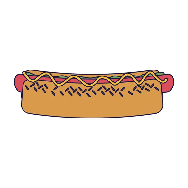 Hot Dog Fast Food Dessin Animé Vectoriel Illustration Conception Graphique — Image vectorielle