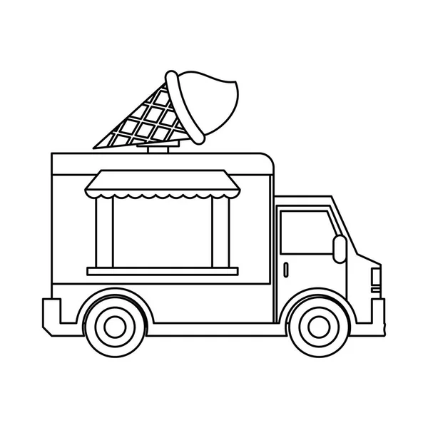 食品トラック アイスクリーム レストラン ベクトル イラスト グラフィック デザイン — ストックベクタ