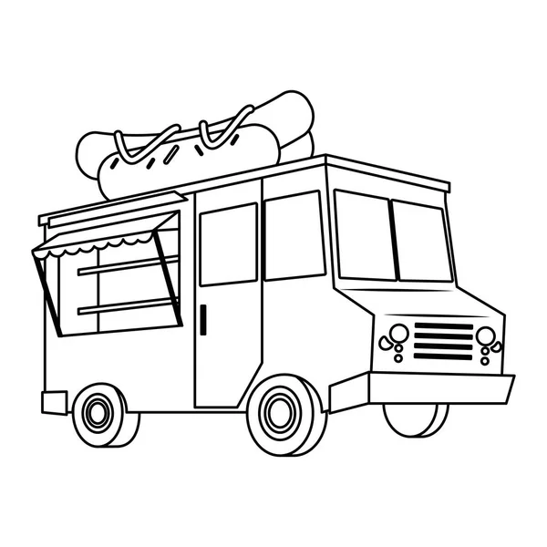 Γραφικού Σχεδιασμού Εικονογράφηση Διάνυσμα Εστιατόριο Χοτ Ντογκ Φορτηγό Τροφίμων — Διανυσματικό Αρχείο