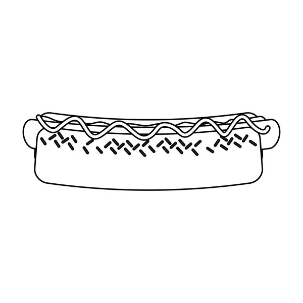 Hot Dog Fast Food Desenho Animado Vetor Ilustração Design Gráfico — Vetor de Stock