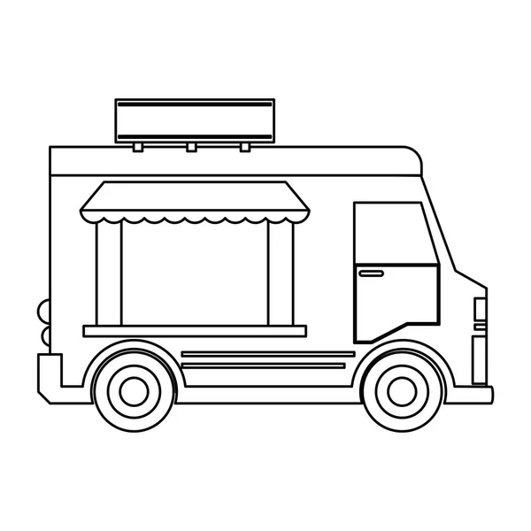 Alimentos Camión Restaurante Signo Blanco Vector Ilustración Diseño Gráfico — Archivo Imágenes Vectoriales