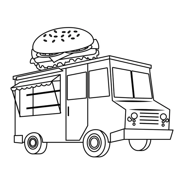 Food Truck Burger Restaurant Vector Illustration Graphic Design — Stock Vector