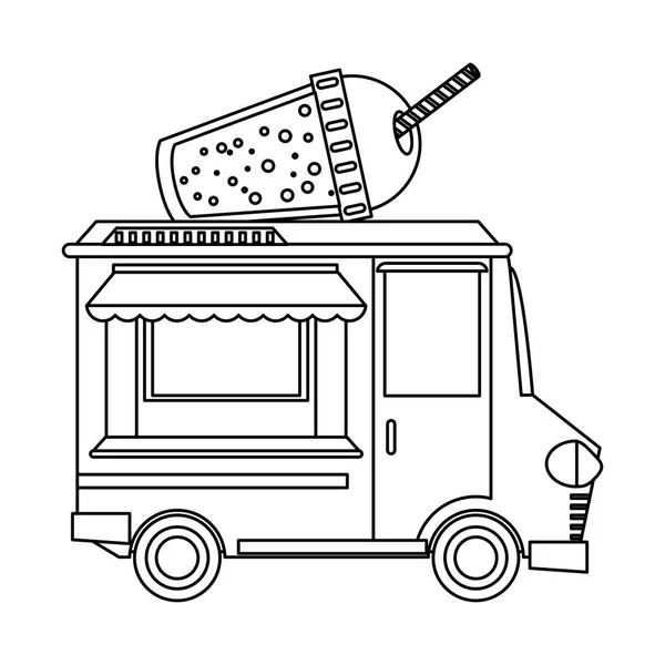 Food Truck Smoothie Restaurant Vektor Illustration Grafik Design — Stockvektor