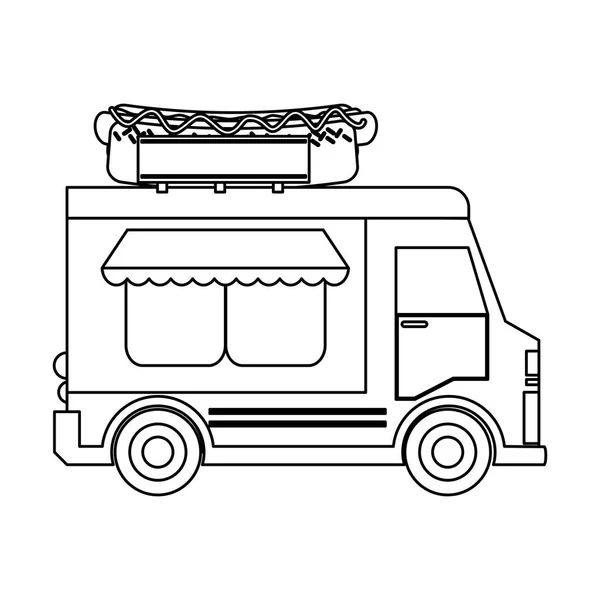 Food Truck Hot Dog Restaurante Vetor Ilustração Design Gráfico —  Vetores de Stock