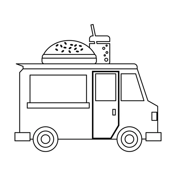 Alimentation Camion Burger Restaurant Vectoriel Illustration Conception Graphique — Image vectorielle