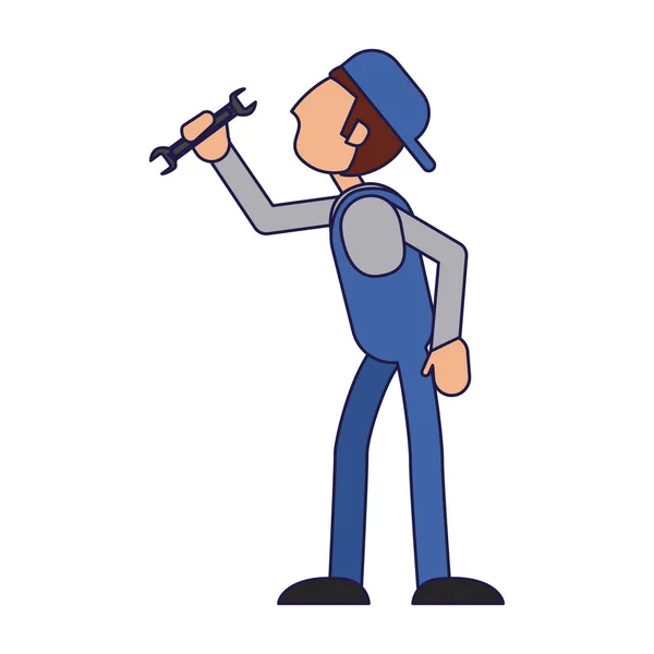 Car mechanic with wrench avatar vector illustration graphic design