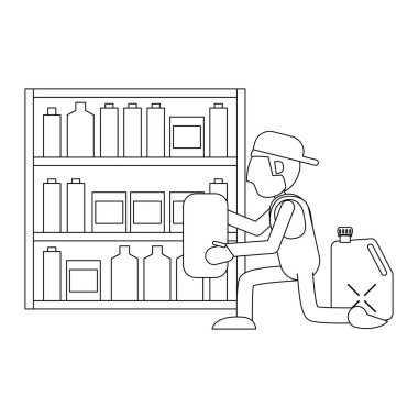 Araba tamircisi konteyner ve raf vektör çizim grafik tasarım ile