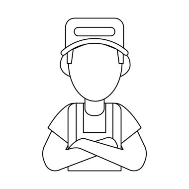 Araba tamircisi silah avatar vektör çizim grafik tasarım geçti