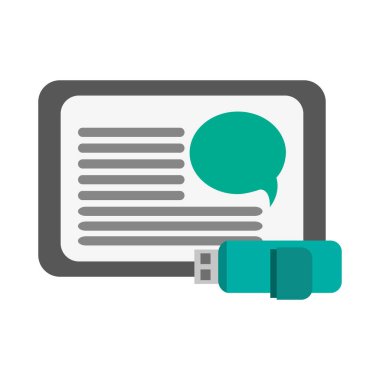 Tablet ve usb bellek vektör çizim grafik tasarım