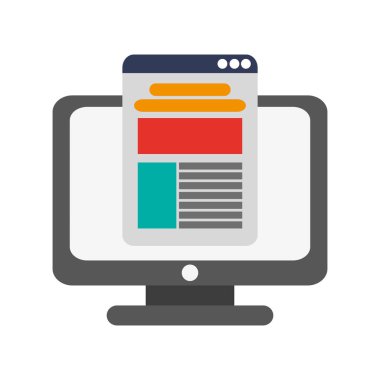 Bilgisayar web app teknoloji vektör çizim grafik tasarım ile