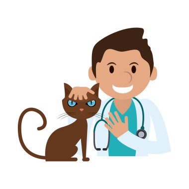 Veteriner kedi pet vektör çizim grafik tasarım ile