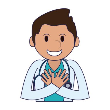 Doktor el karikatür vektör çizim grafik tasarım ile tebrik