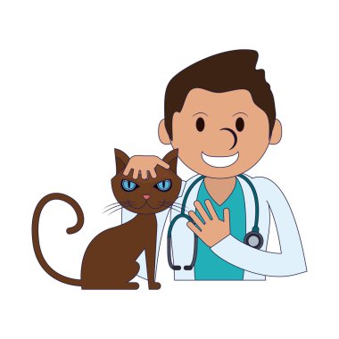 Veteriner kedi pet vektör çizim grafik tasarım ile