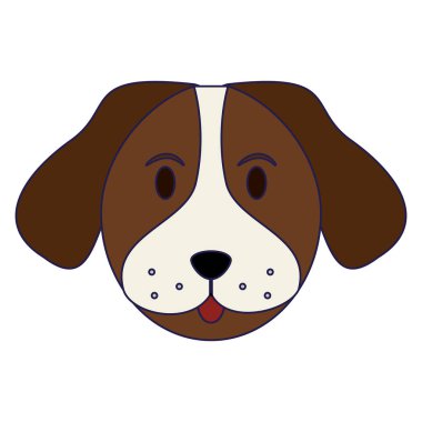 Köpek hayvan baş karikatür vektör çizim grafik tasarım