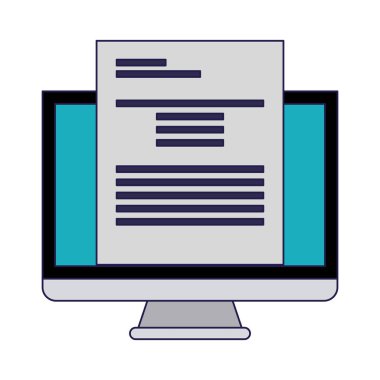 bilgisayar ekranında belge teknoloji vektör çizim grafik tasarım ile