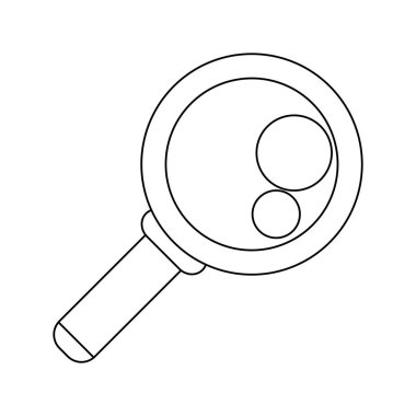 Büyüteç Camı izole simge vektör çizim grafik tasarım