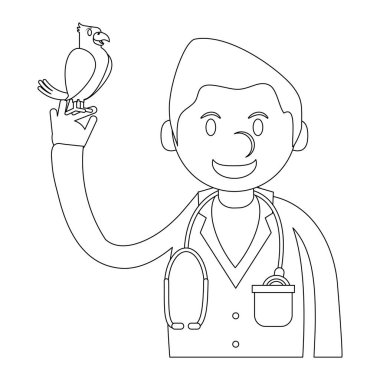 Veteriner papağan Evcil hayvan vektör çizim grafik tasarım ile