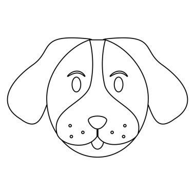 Köpek hayvan baş karikatür vektör çizim grafik tasarım
