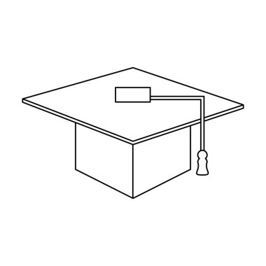 Mezuniyet kap simge vektör çizim grafik tasarım izole