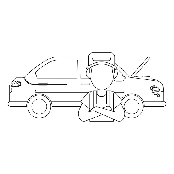 Carro Mecânico Carro Avatar Vetor Ilustração Design Gráfico —  Vetores de Stock