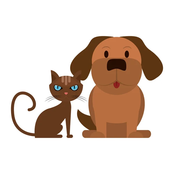 Perro Gato Animales Dibujos Animados Vector Ilustración Diseño Gráfico — Vector de stock