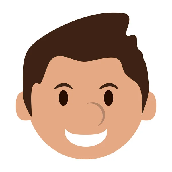 Uomo Faccia Sorridente Cartone Animato Vettore Illustrazione Grafica — Vettoriale Stock