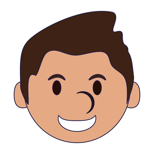 Uomo Faccia Sorridente Cartone Animato Vettore Illustrazione Grafica — Vettoriale Stock