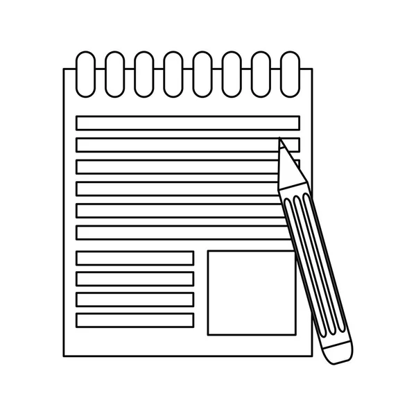 Carnet Éducation Illustration Vectorielle Crayon Design Graphique — Image vectorielle