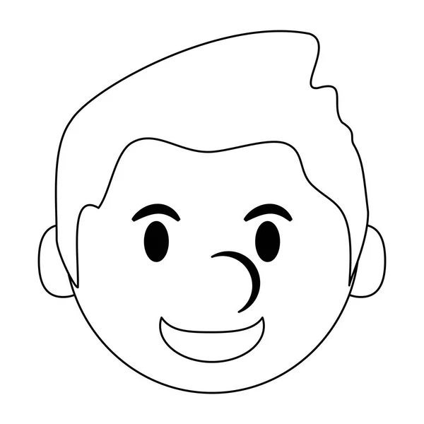 Mann Gesicht Lächelnd Cartoon Vektor Illustration Grafik Design — Stockvektor