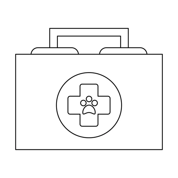 Veterinärmedizin Erste Hilfe Koffer Symbol Vektor Illustration Grafik Design — Stockvektor