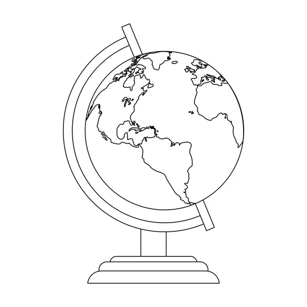 Monde Globe Symbole Isolé Vecteur Illustration Graphisme — Image vectorielle