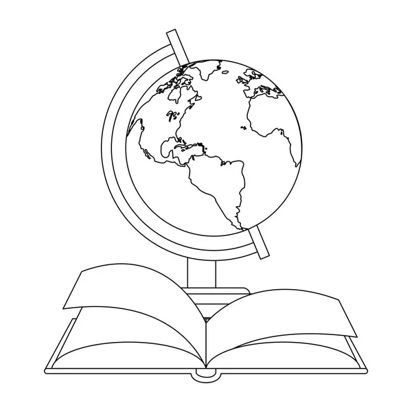 Wereld Globe Boek Open Vector Illustratie Grafisch Ontwerp — Stockvector