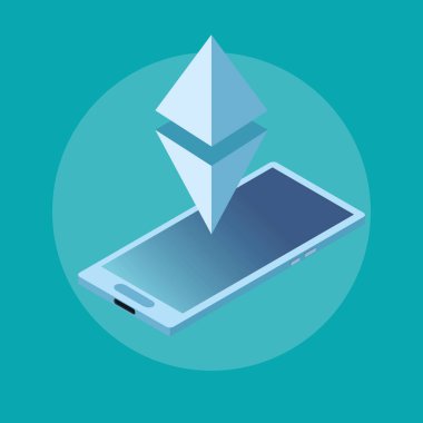 3d geometrik sembol ile Smartphone