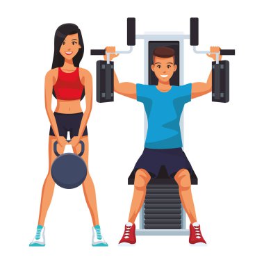 Fitness insanlar karikatür