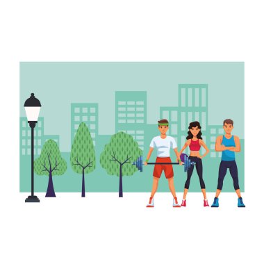 Fitness insanlar karikatür