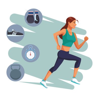 Koşan fitness kadını
